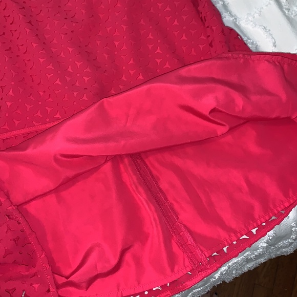 J.CREW HOT PINK A-LINE DRESS WITH LASER CUT FLORAL DESIGN - Picture 6 of 8